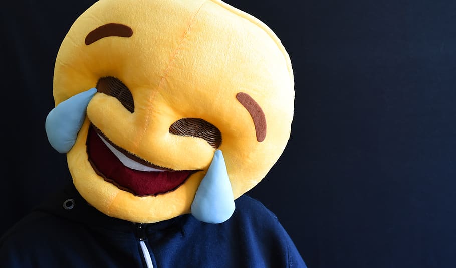 smiley, costume, mask, funny, laugh, positive, cheerful, face, happy, fun