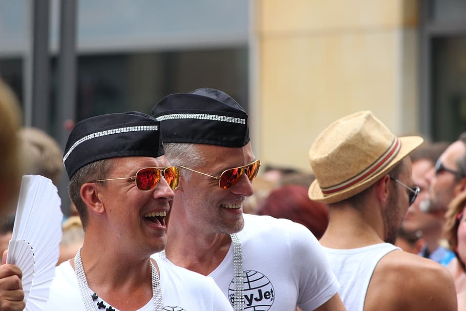 human, adult, man, woman, competition, street parade, cologne, csd, headshot, hat