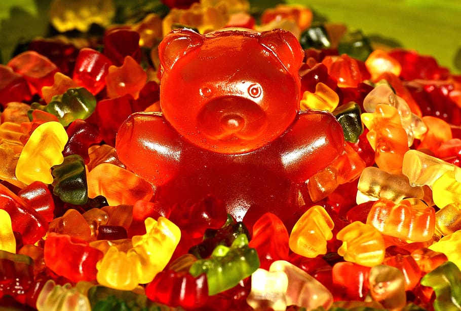 surtido, gomoso, oso, lote, gummibärchen, oso de goma gigante, azúcar, dulce, haribo, color