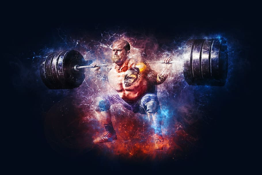 weight lifter, digital, wallpaper, Weightlifting, Power, Fitness, Gym, workout, training, exercise