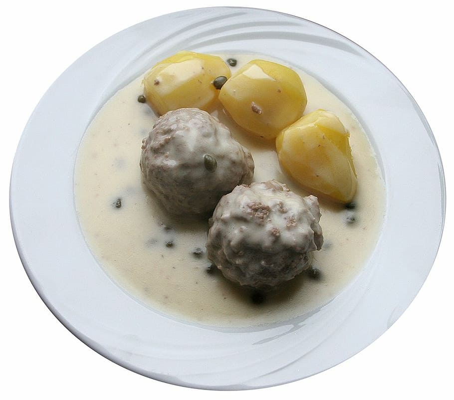 meatball soup, meatballs, cooking meatballs, soßklopse, dumpling, potatoes, food and drink, food, freshness, still life