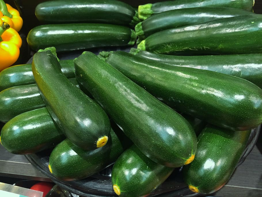 cucumbers in tray, zucchini, green, vivid, vegetables, department, department store, saikaya, food, fresh
