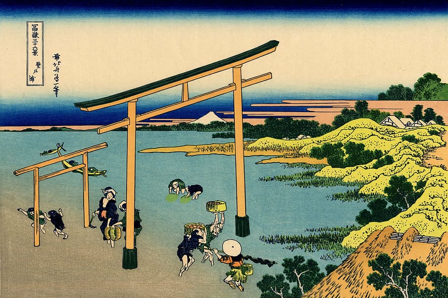 seni lukis Jepang, torii, jepang, gerbang, budaya, agama, warisan, agama Budha, kuil, sekelompok orang