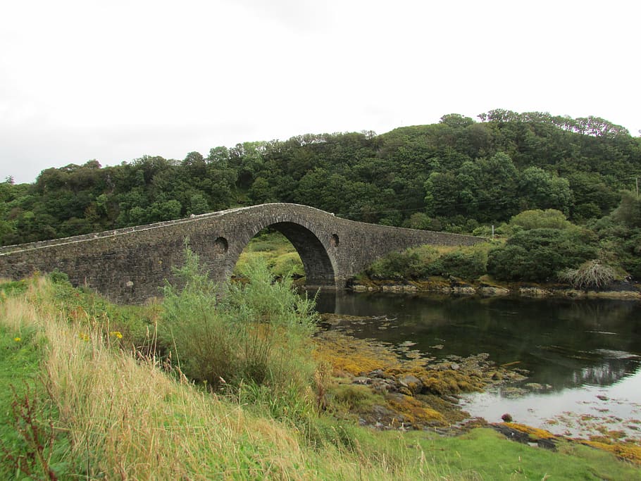 scotland, old bridge, bridge, atlantic bridge, west coast, stone bridge, island bridge, hump back bridge, highlands, bridge - man made structure