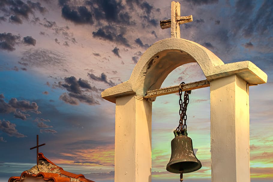 Stone Bell Tower cloudy