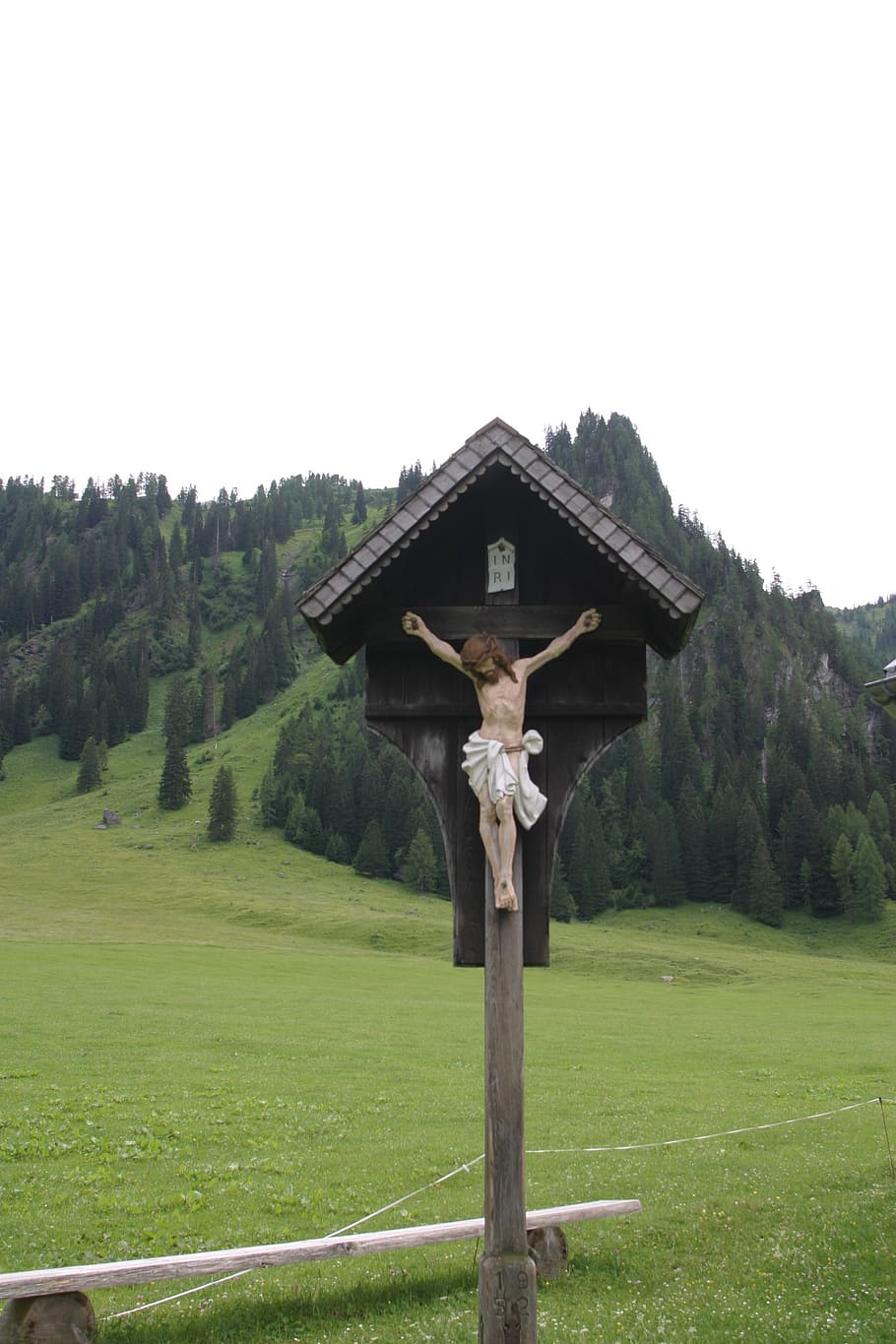 montañas, austria, cruz, camino, por el amor de dios, jesús, cielo nenzinger, voralberg, planta, árbol