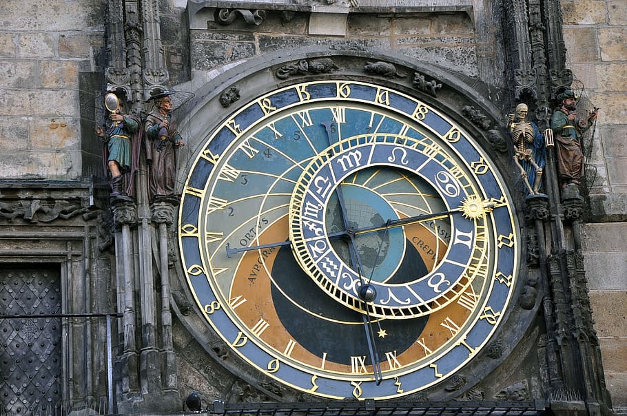 チェコ, プラハ, 広場, 時間, プラハ広場, 旅行先, 時計, 天文時計, 建物外観, 建築