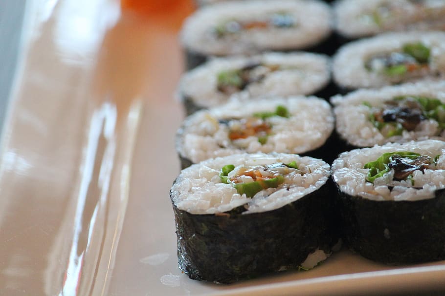 sushi, rollos, tradicional, japonés, cocinero japonés, comida, maki, soja, comida japonesa, arroz
