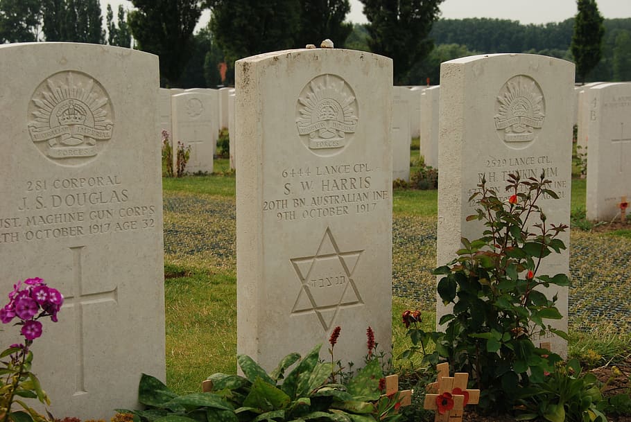 grave stones, belgium, tyne cot, first world war, war, cemetery, tombstone, remembrance day, monument, grave