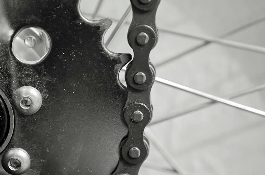 cogwheel, transfer, iron, bicycle, chain, background, technology, support, solid, bicycles