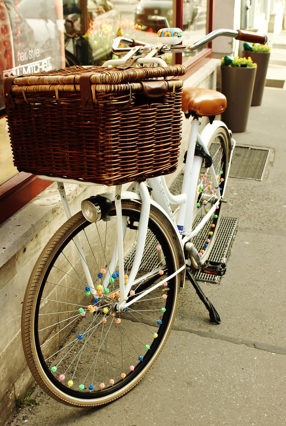 Bicicleta, cidade, ciclo, primavera, lazer, cesta, ciclismo, roda, atividade, estilo de vida