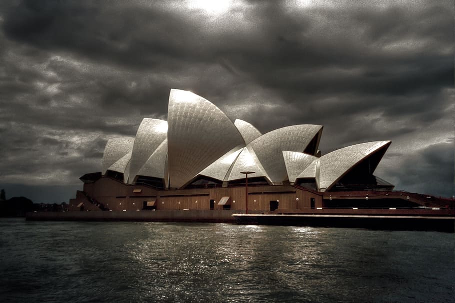 gedung opera sydney, australia, siang hari, opera, sydney, opera sydney, gedung opera, bangunan, tengara, tempat-tempat menarik