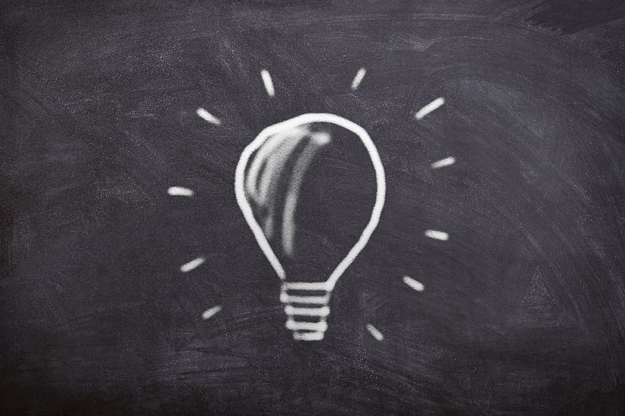 board, light bulb, chalk, success, knowledge, intelligence, idea, inspiration, think, education