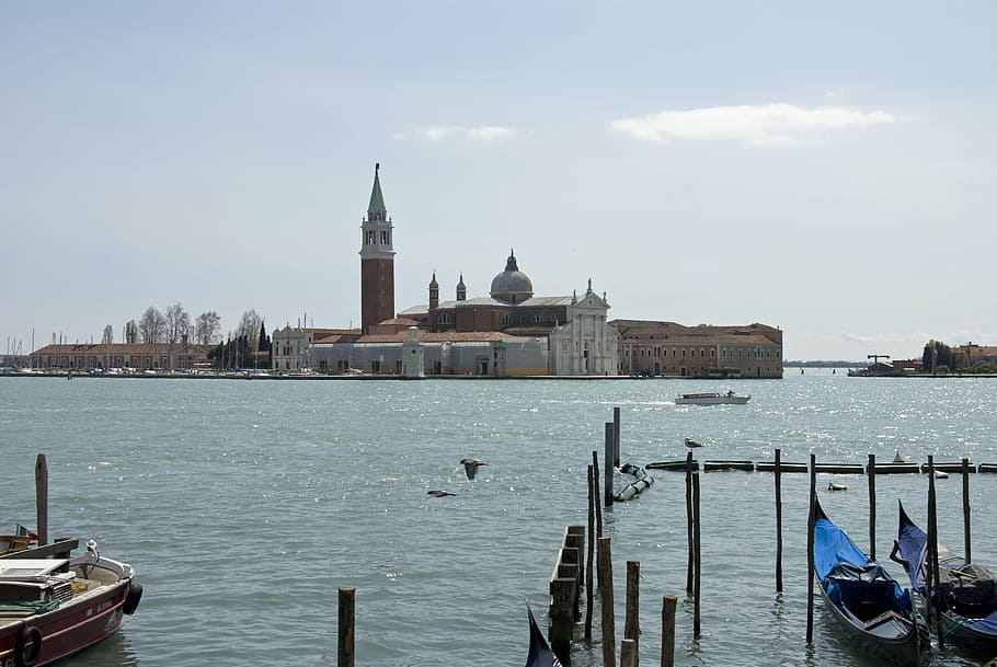 Venesia, kanal, palazzo ducale, laguna, veneto, italia, saluran, pulau, eksterior bangunan, air