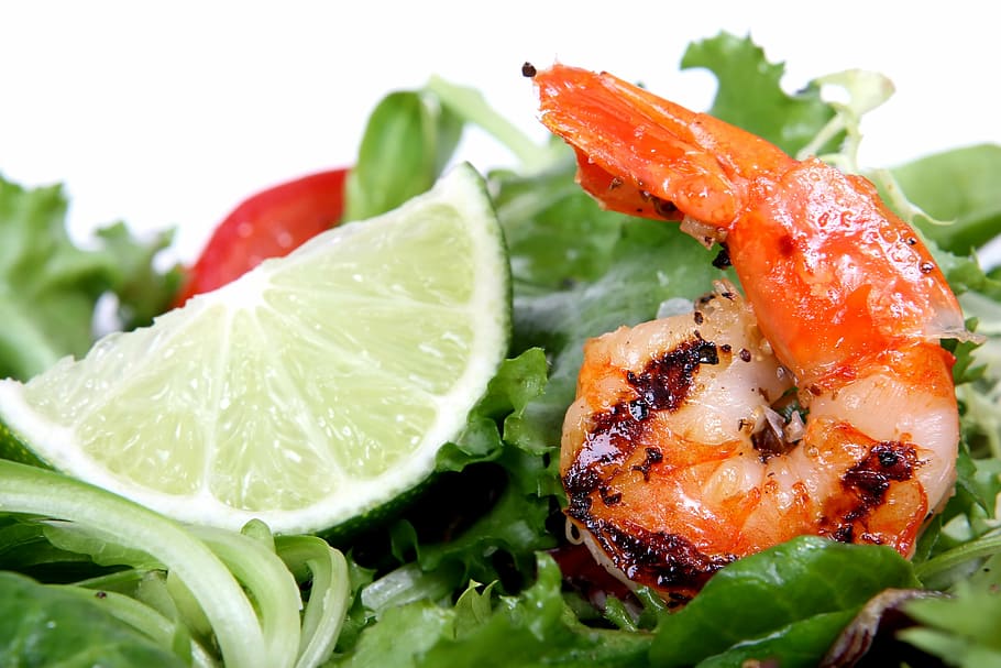 shrimp, sliced, green, lime fruit, asian, barbecue, barbeque, bbq, charbroiled, chinese