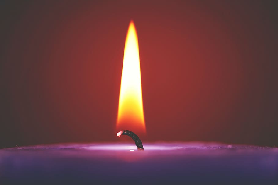 closed-up photo, lighted, candle, light, fire, flame, dark, night, heat - temperature, glowing