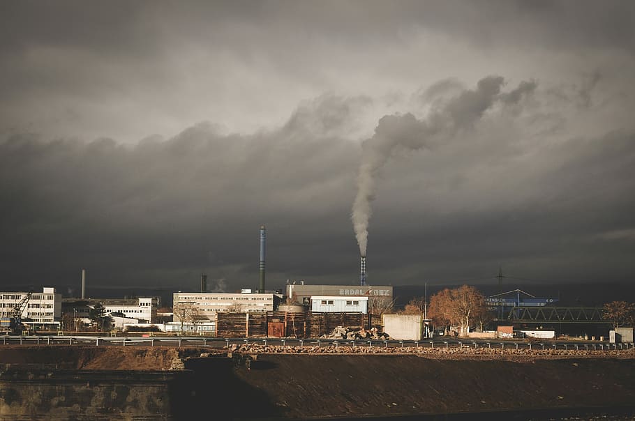 releasing, smoke, cloudy, sky, Factory, pollution, industry, smoke - Physical Structure, chimney, fumes