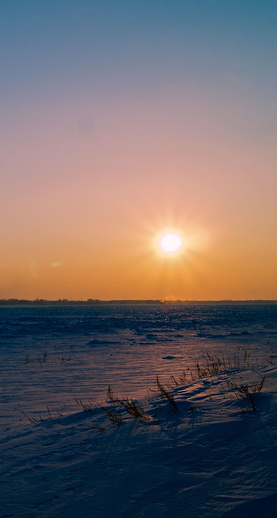 sol, siberia, invierno, puesta de sol, silencio, cielo, mar, agua, paisajes: naturaleza, belleza en la naturaleza