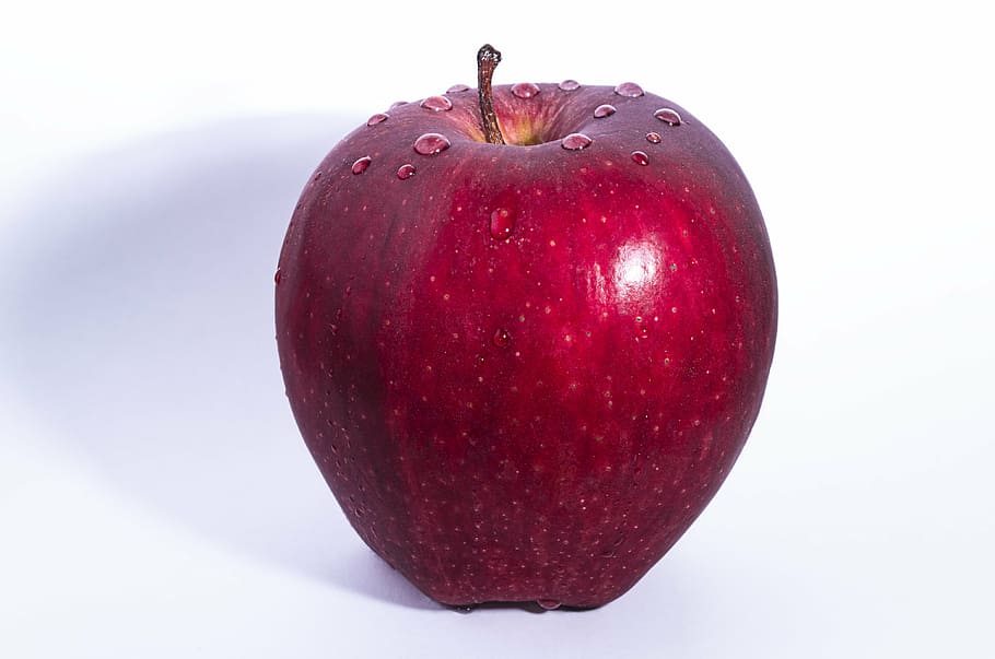 red, apple, white, surface, fruit, crop, food, dessert, fresh, healthy eating