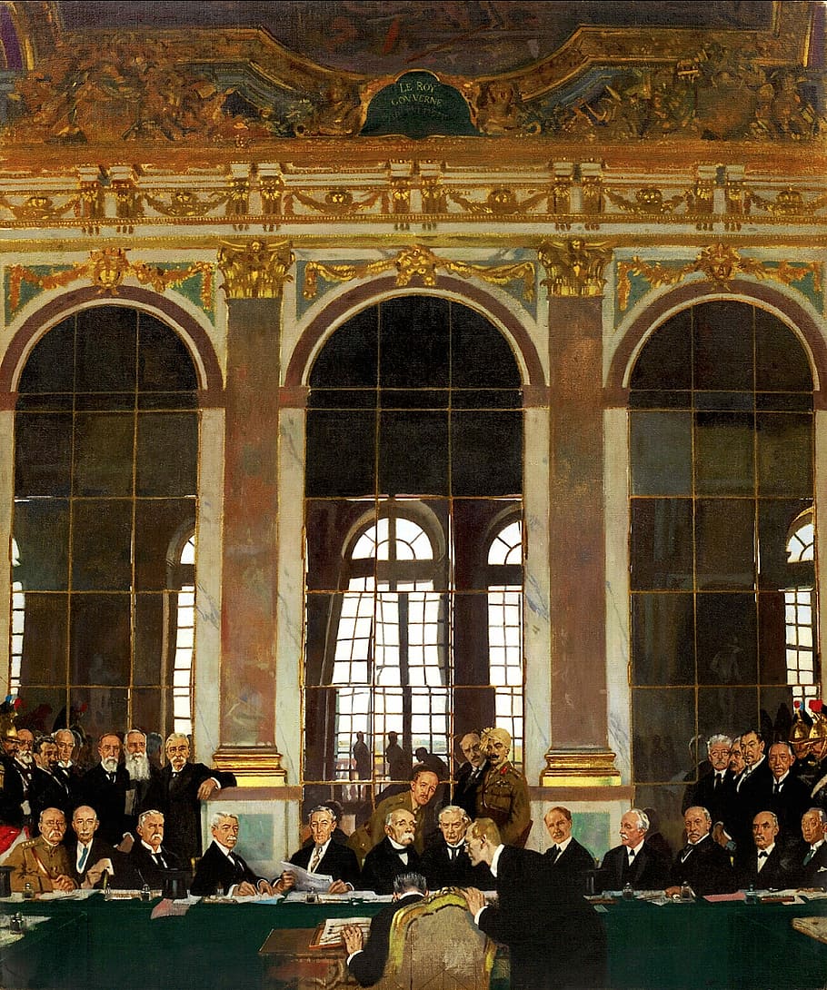 perjanjian, versailles, 1919, Penandatanganan, Perjanjian Versailles, Versailles di, bangunan, gencatan senjata, foto, perdamaian
