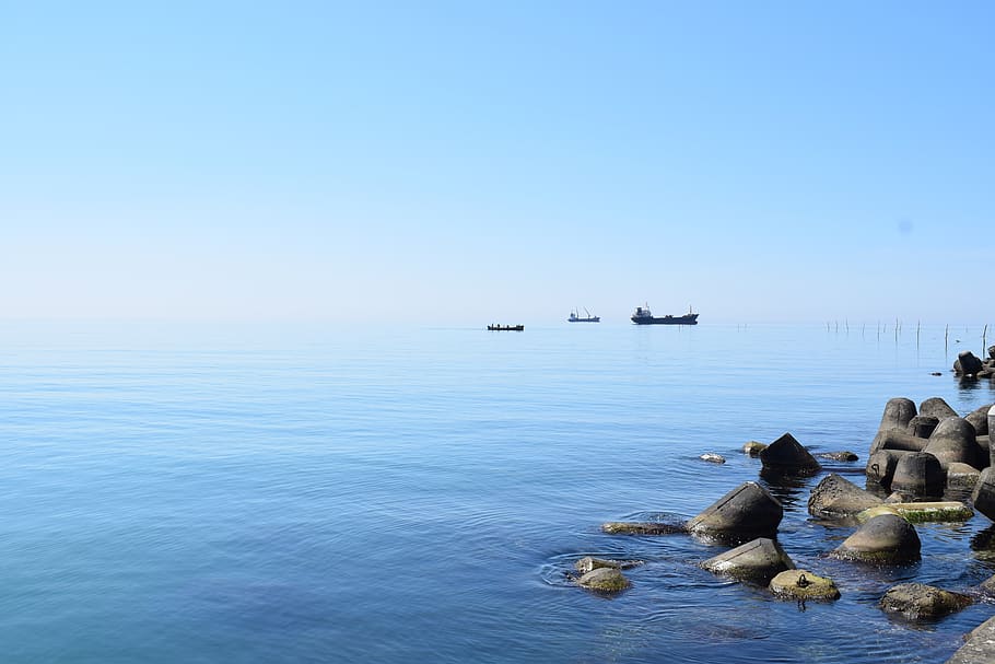 barrier, beach, beautiful, black sea, breakwater, bulgaria, coast, coastline, harbor, landscape
