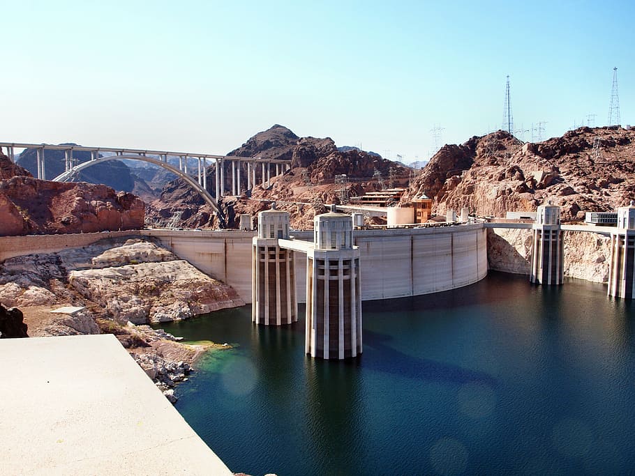 Hoover Dam, Dam, Dam, Building, Arizona, Usa, dam, lake mead, water, lake, hydroelectric power