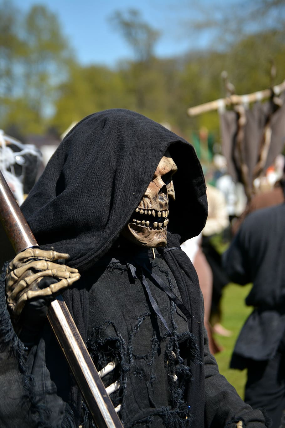 person, grim, reaper costume, cutter man, death, middle ages, spectaculum guildford, figure, weapon, people
