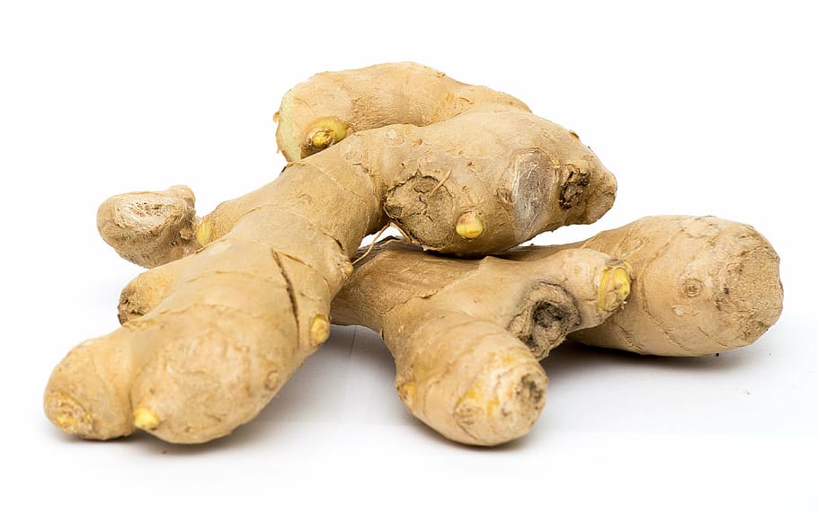 yellow ginger, ginger, vegetables, food, white background, cut out, food and drink, nature, studio shot, indoors