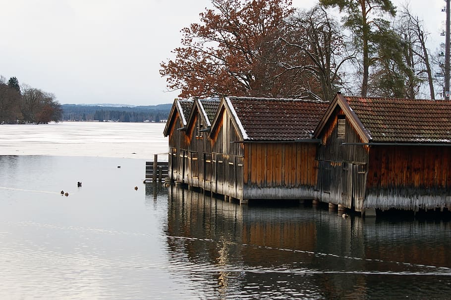 madera, aguas, hogar, lago, bosques, invierno, naturaleza, arquitectura, agua, árbol