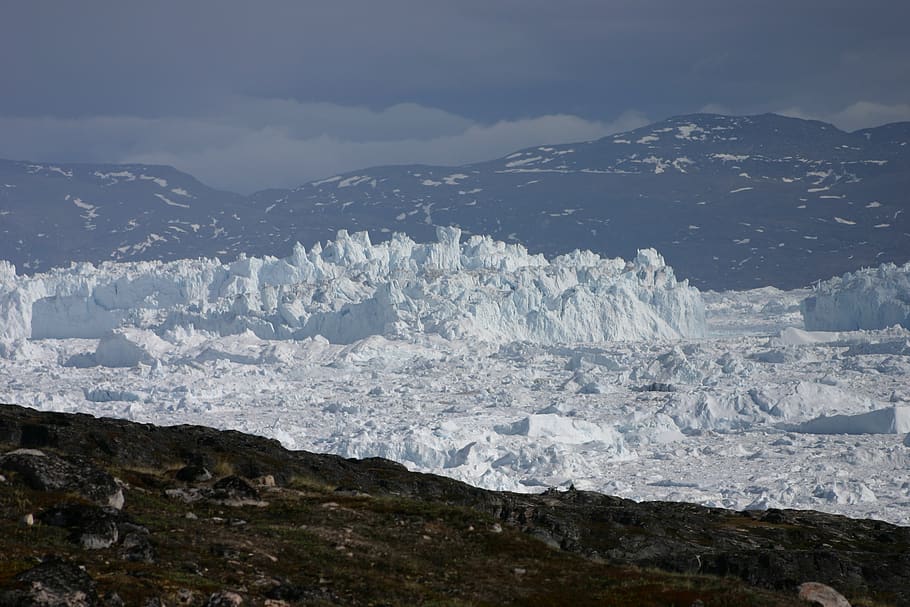 ilulissat, ice cream, icefjord, iceberg, polar, glacier, mountains, diskobugt, snow, mountain