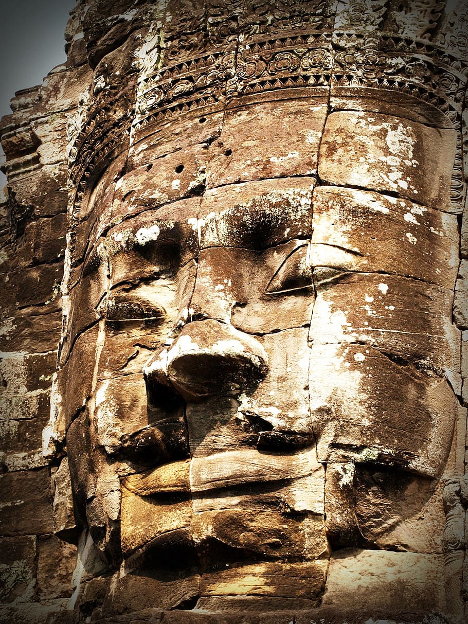 Cosechar, Siem, Camboya, Angkor, Bayon, Wat, Asia, árbol, sabiduría, torre