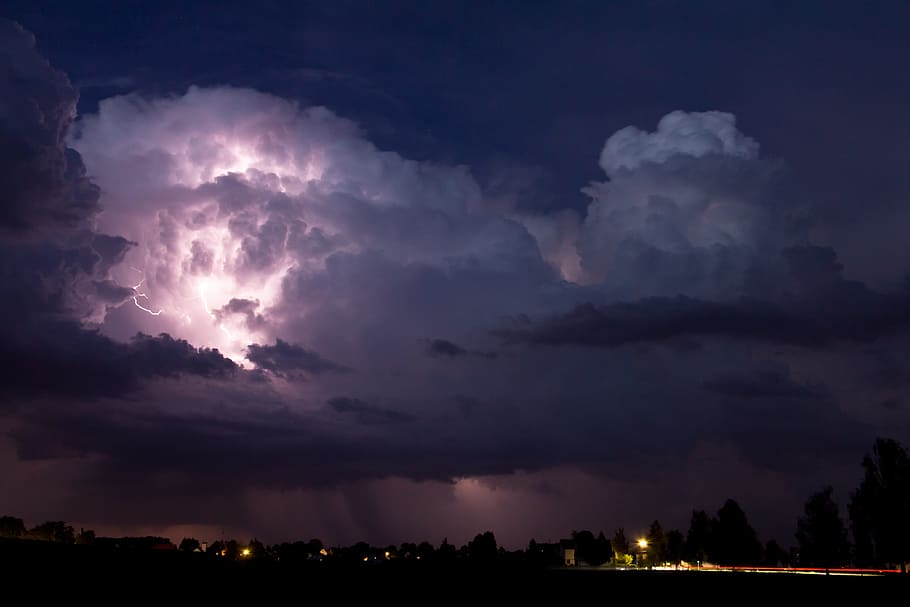 cumulonimbus, storm hunting, meteorology, thunderstorm, storm, cumulus clouds, lampshade, flash, a thunderstorm cell, night thunderstorm