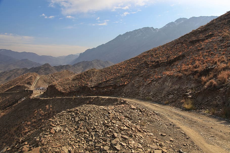 brown soil, afghanistan, remote, road, hills, mountains, rocks, landscape, mountain, environment
