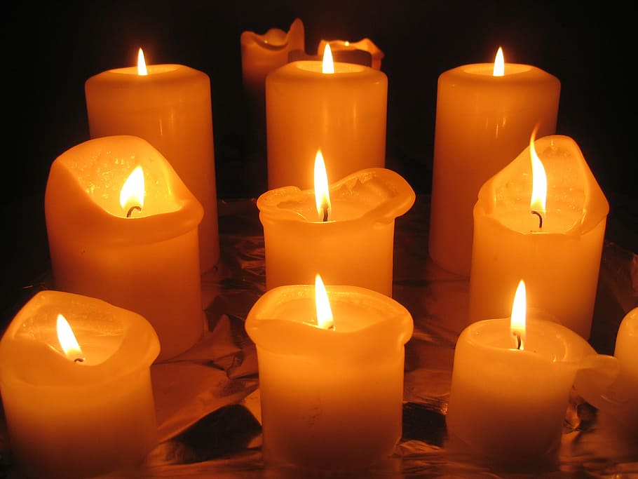 yellow pillar candles, Advent, Candles, Light, Lights, Evening, advent, candles, christmas, decoration, christmas eve