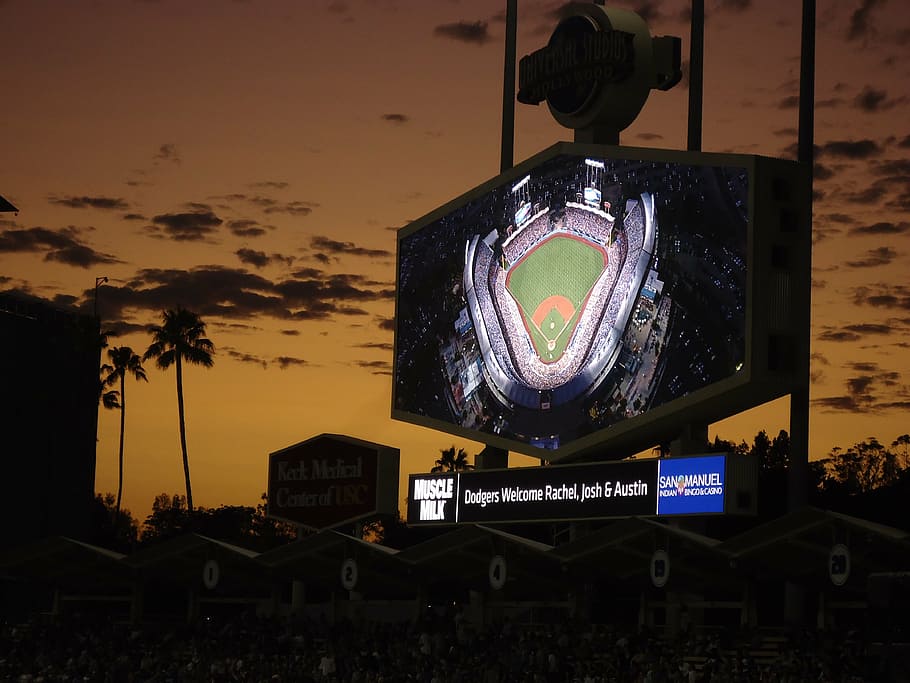 tela de captura de tela do estádio de beisebol, trapaceiros, noite, beisebol, estádio, sinal, conselho de administração, jumbotron, arquitetura, estrutura construída