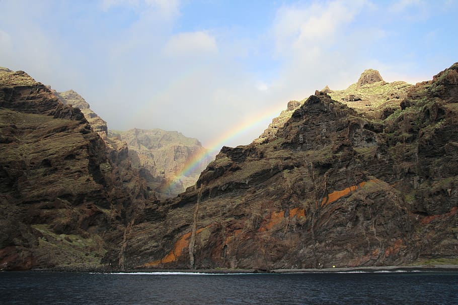 Islas Canarias, Tenerife, España, naturaleza, paisaje, acantilado, costa, roca de lava, roca, pendiente pronunciada