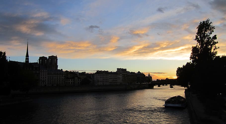 paris, paris night, france, sky, europe, architecture, city, river, seine, historic