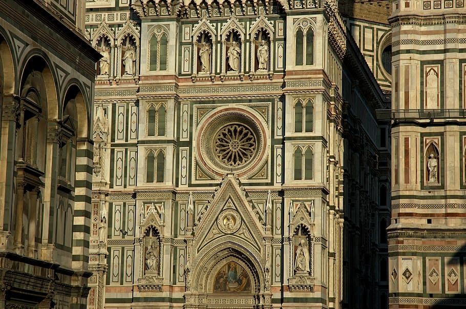 florence, cathedral, italy, church, firenze, europe, facade, architecture, italian, gothic