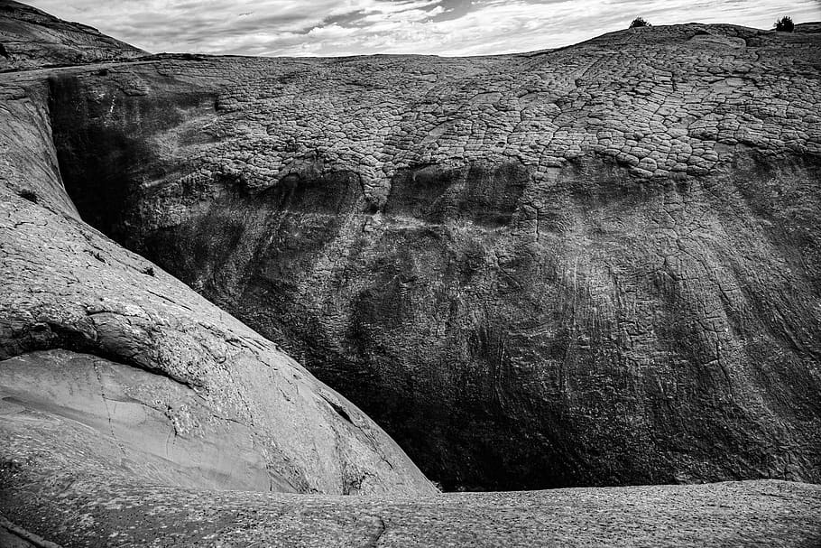 deserto, rocha, paisagem, sudoeste, cênico, preto e branco, formação rochosa, objeto rochoso, sólido, geologia