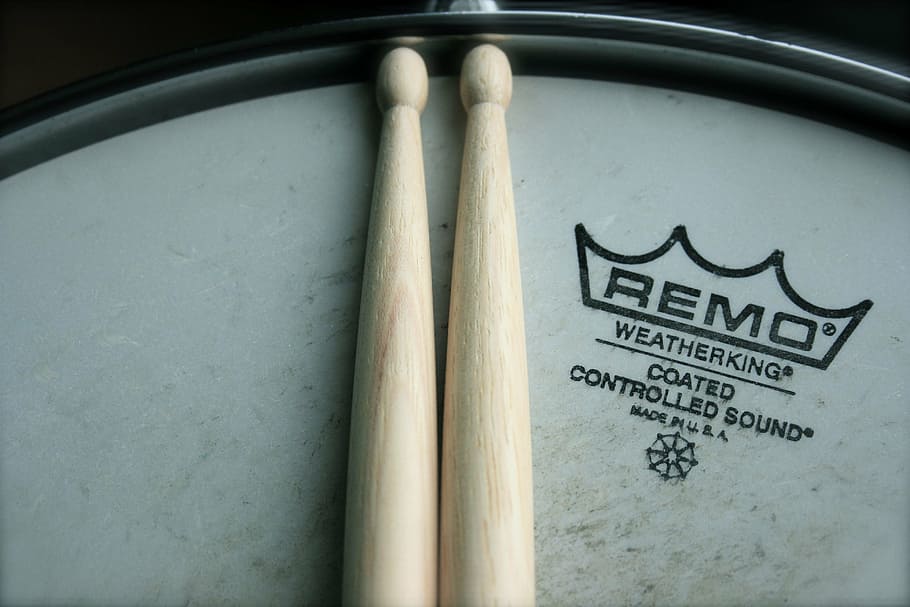 brown, wooden, precision drumsticks, remo, drum, percussion, drums, drum kit, drum sticks, snare