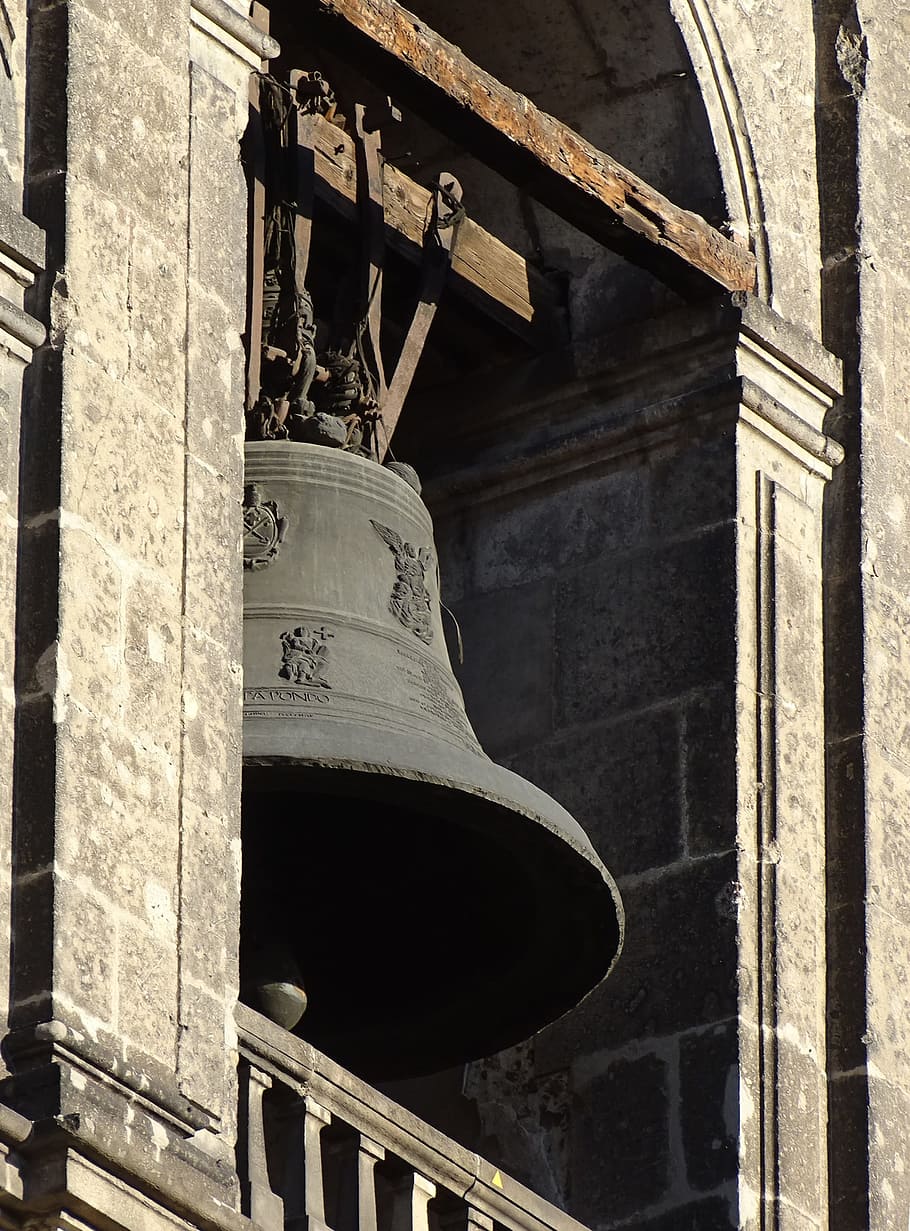 Ciudad de México, Campaña, Catedral, Iglesia, arquitectura, templo, sonido, edificio antiguo, llamada, hierro