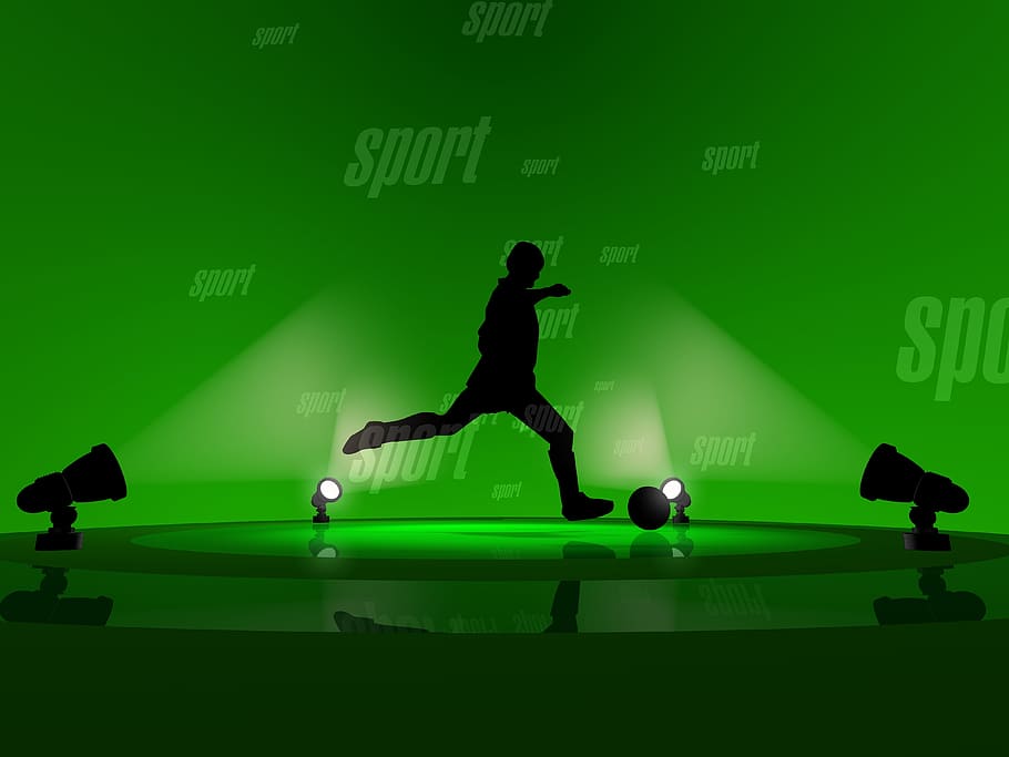 siluet, manusia, ilustrasi, sepak bola, olahraga, bola, permainan, kompetisi, tim, tujuan