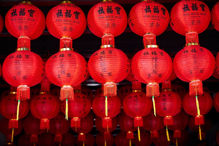 фонари, в, Лампы, Китай, различные, ночь, китайская культура, китайский Фонарь, фонарь, Азия