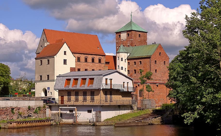 Polandia, darlowo, darłowo, kastil, adipati pomeranian, eksterior bangunan, struktur yang dibangun, arsitektur, bangunan, awan - langit