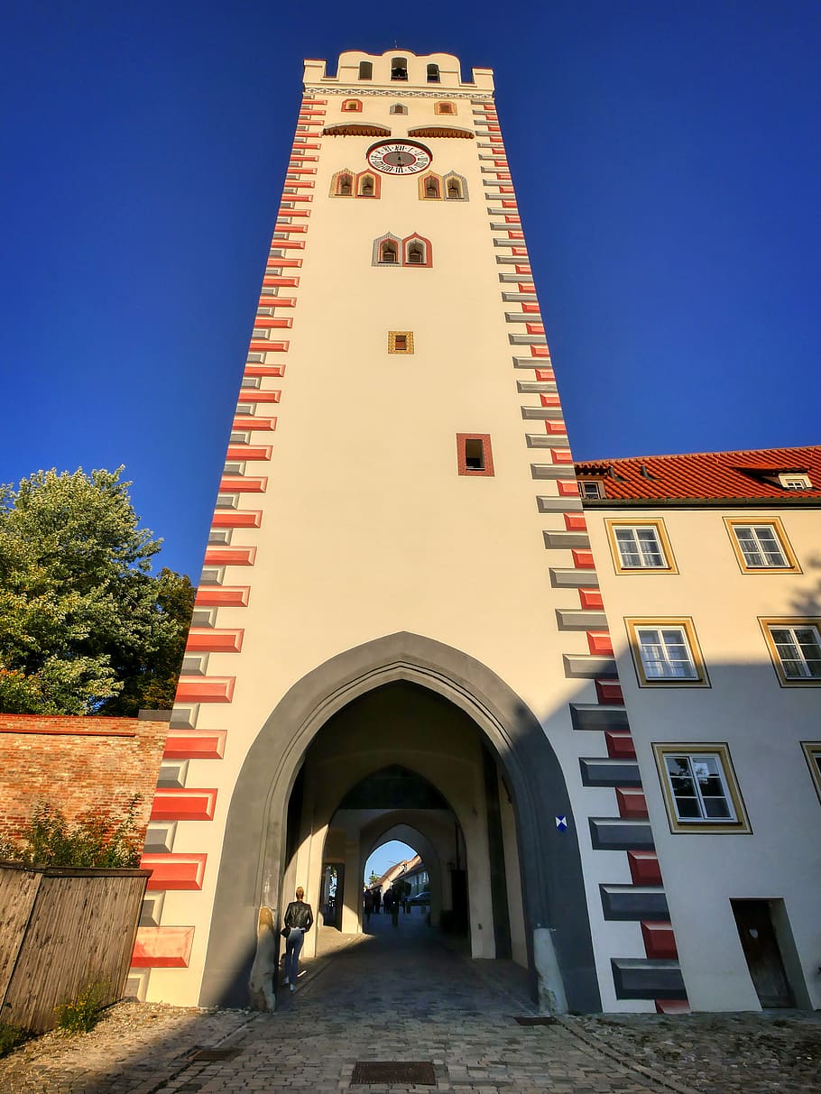 bayer gate, historically, architecture, landsberg, historic center, building, middle ages, landmark, tower, romantic
