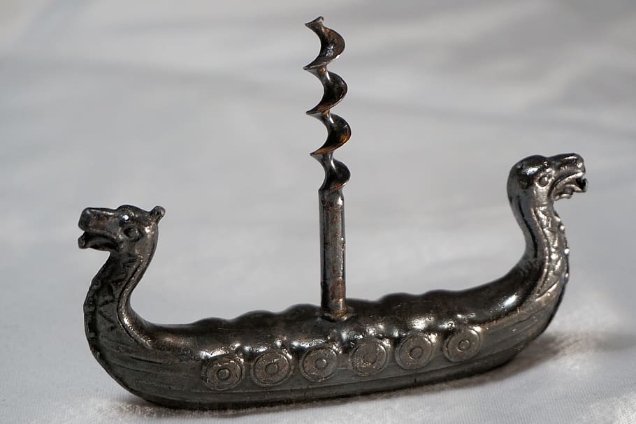 black, cork screw, white, surface, corkscrew, antique, old, wine, metal, viking