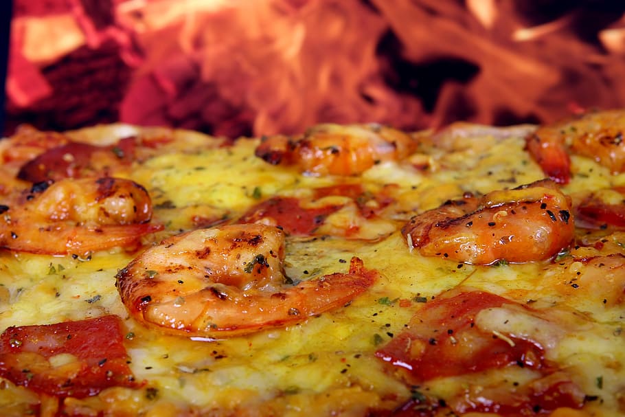 shrimp, cheese pizza, american, asian, bacon, barbeque, bread, chinese, diet, dough