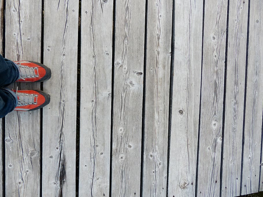 away, boards, feet, web, trail, wooden track, shoes, low section, wood - material, human leg