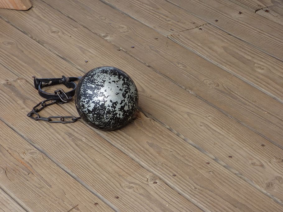 ball and chain, legal, law, handcuffs, trouble, lawyer, texture, old, harsh, rules