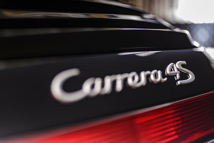 Porsche, 911, Carrera, 4s, logotipo, insignia, emblema, abrigo, máscara, agua